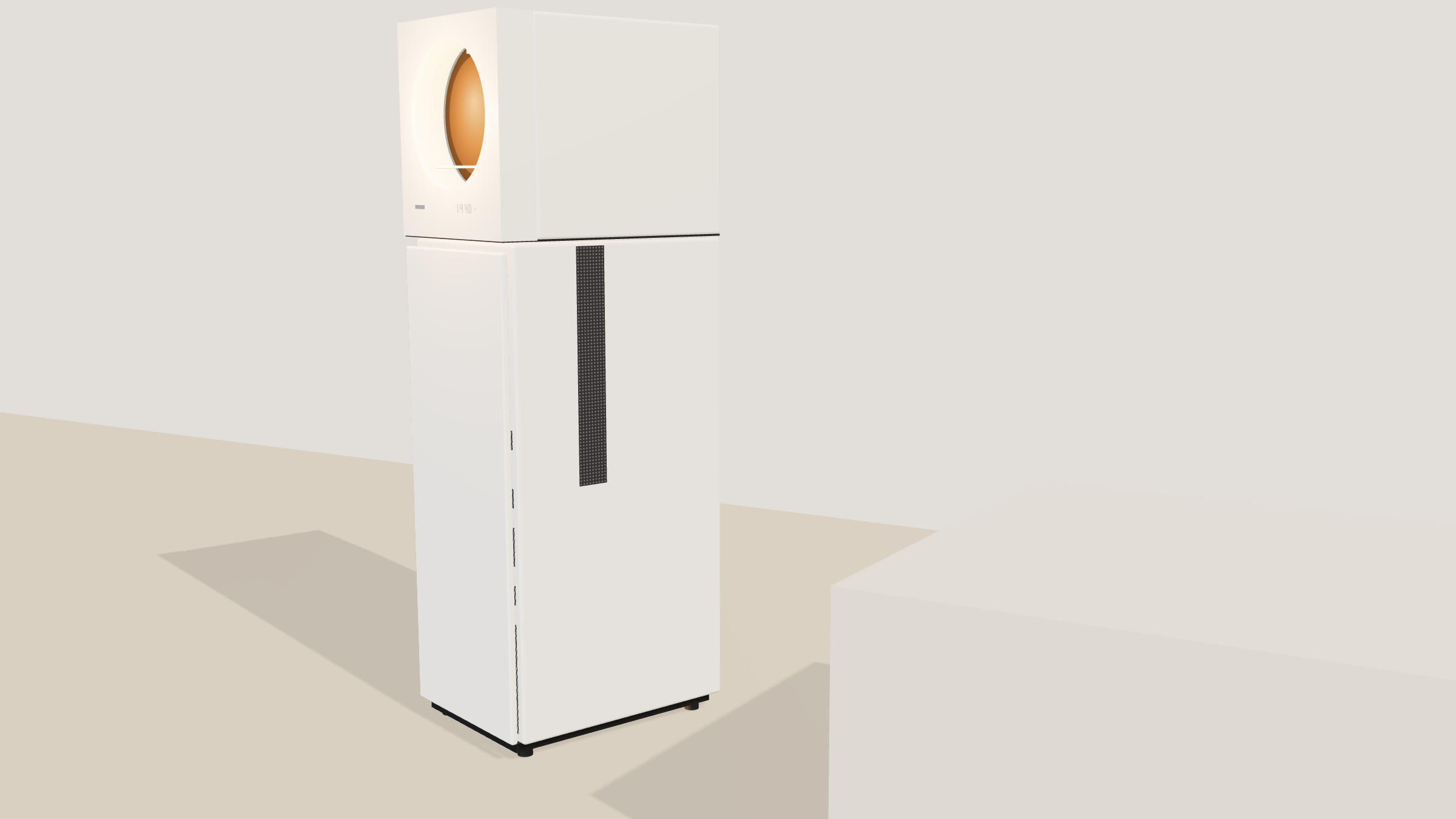 方圓水 LUNA-V7 暖白,清晨側光情境(CG 示意)